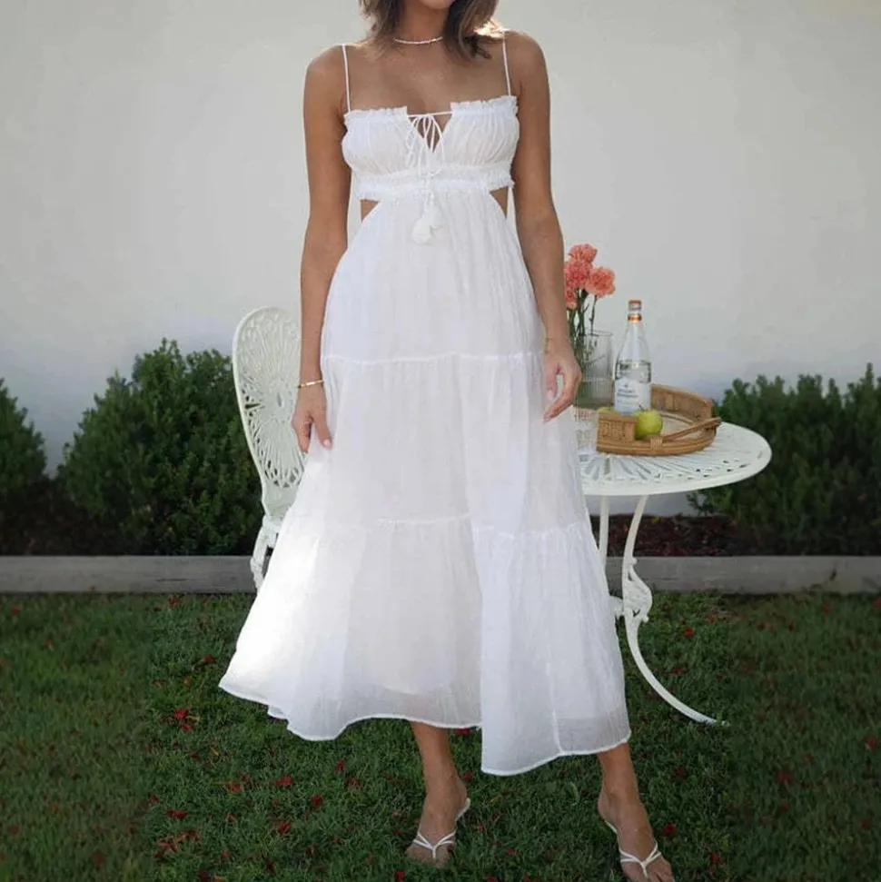 Robe été bohème fluide midi