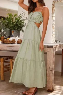 Robe été bohème fluide midi