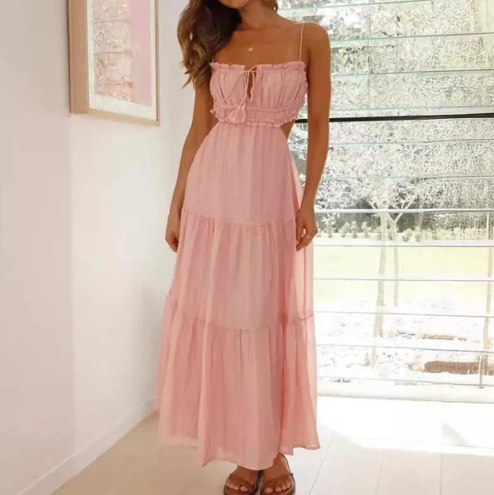 Robe été bohème fluide midi