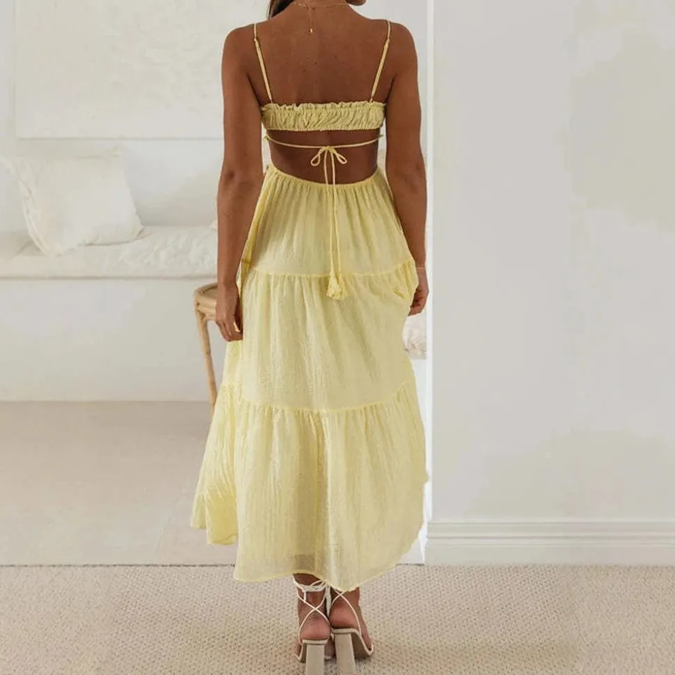 Robe été bohème fluide midi