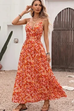 Robe été bohème longue à bretelles