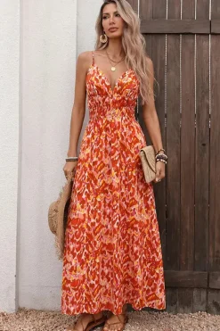 Robe été bohème longue à bretelles