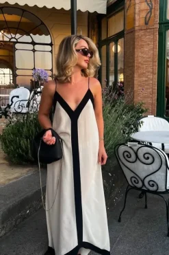 Robe été bohème longue dos nu sans manches