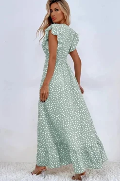 Robe été bohème longue fluide manches papillon