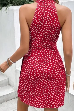Robe été courte drappée sans manches