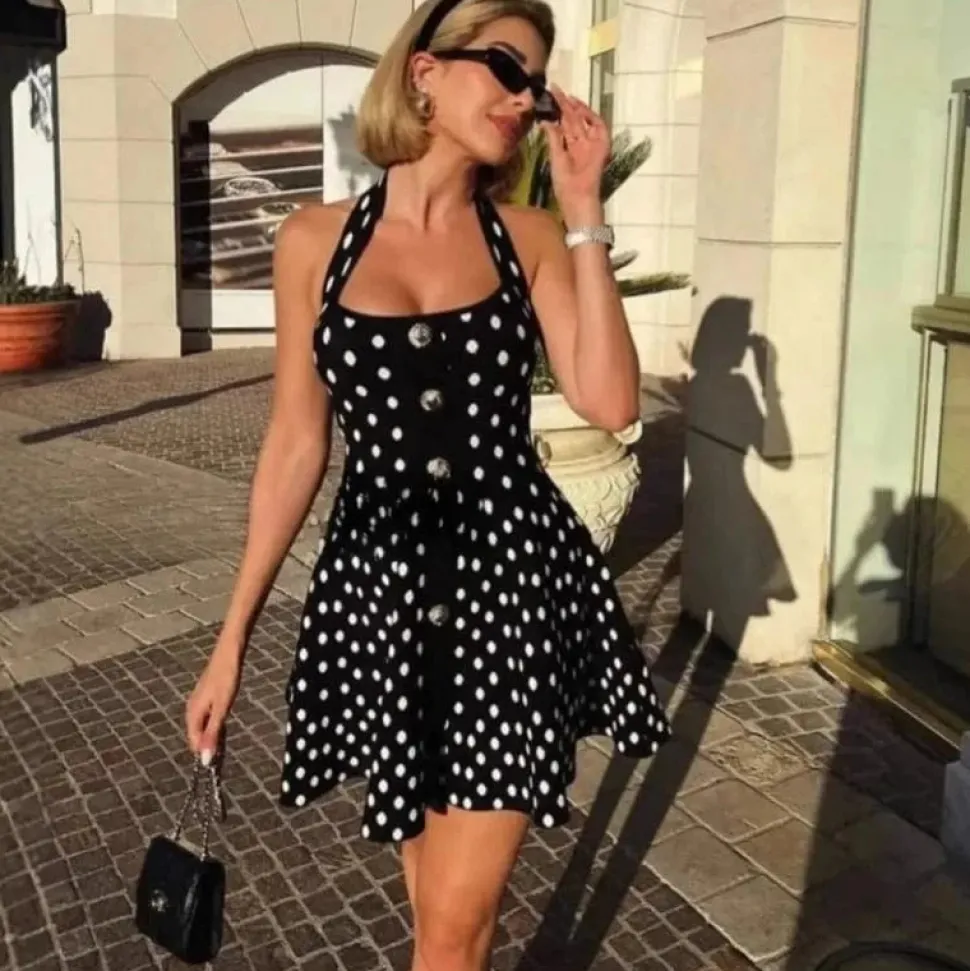 Robe été courte à pois style vintage