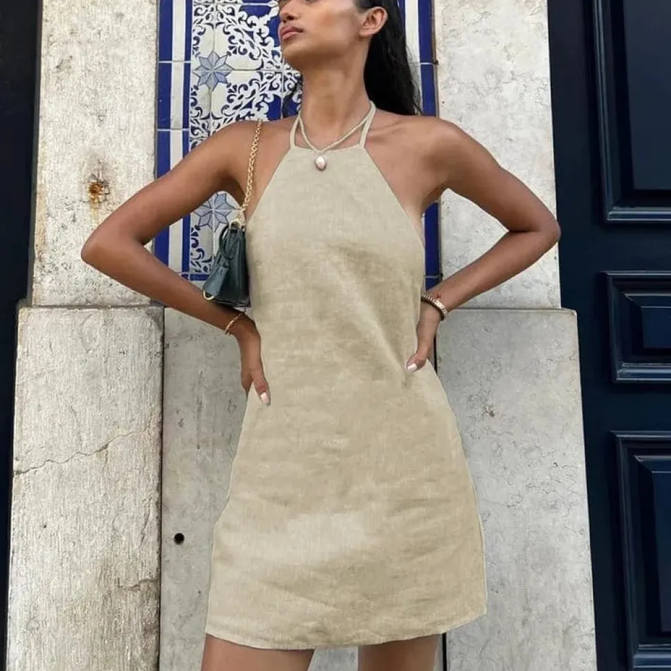 Robe été courte sans manches lin