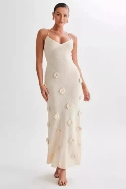 Robe été crochet longue dos nu