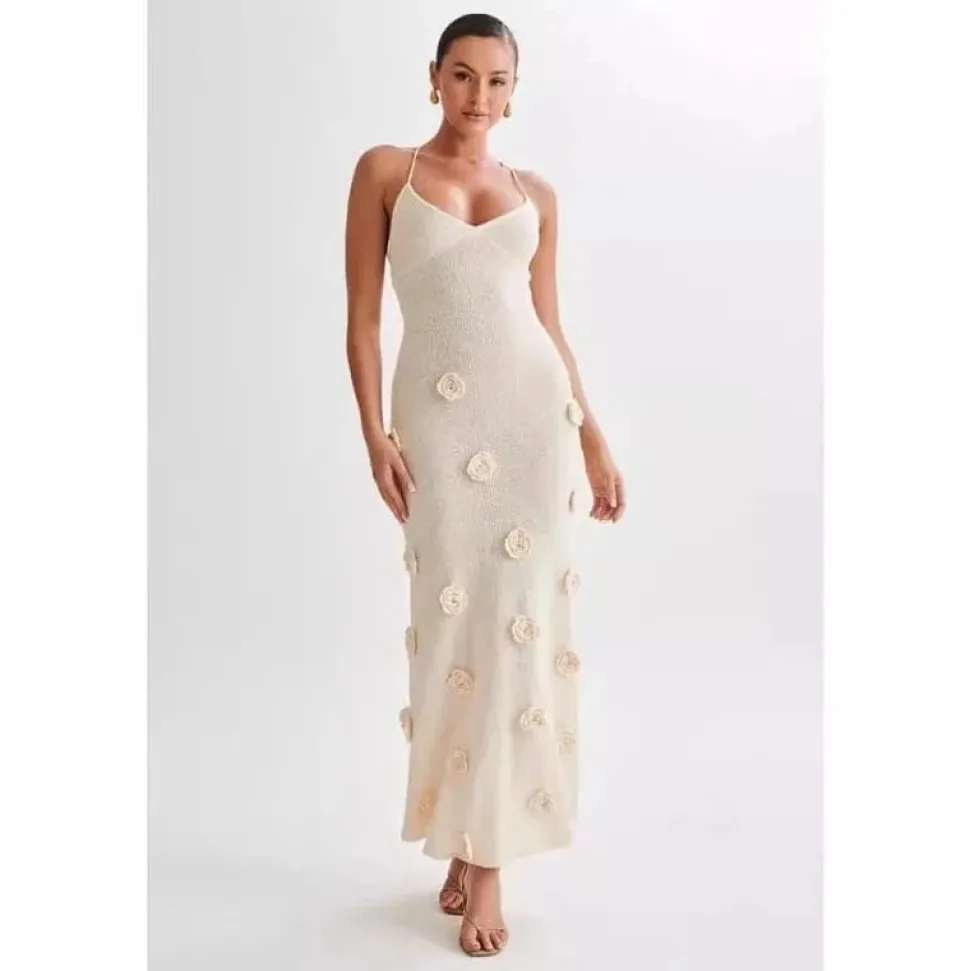Robe été crochet longue dos nu