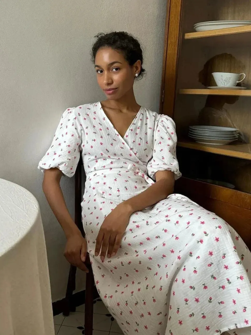 Robe été fleurie longue blanche