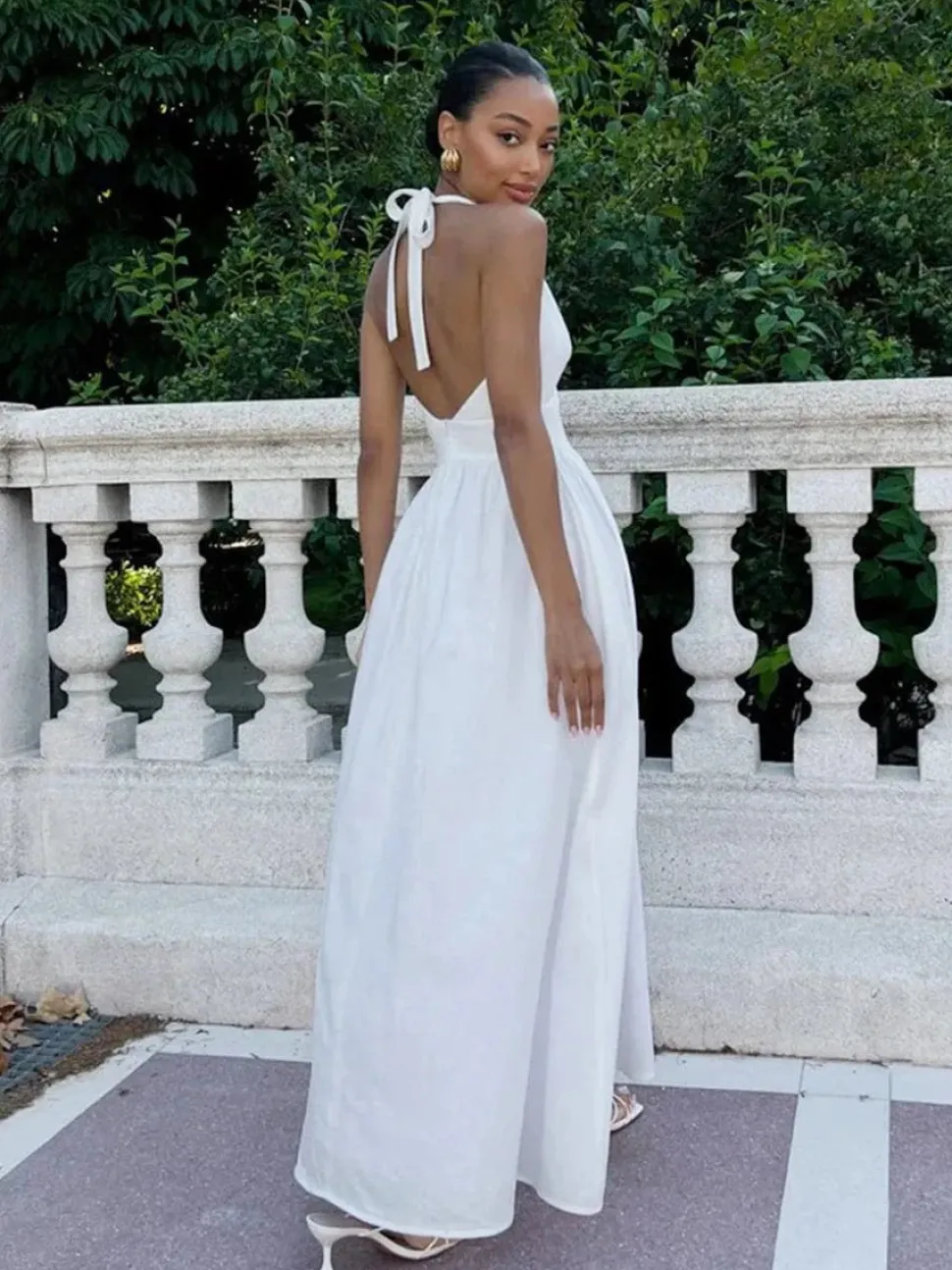 Robe été fluide longue sans manches