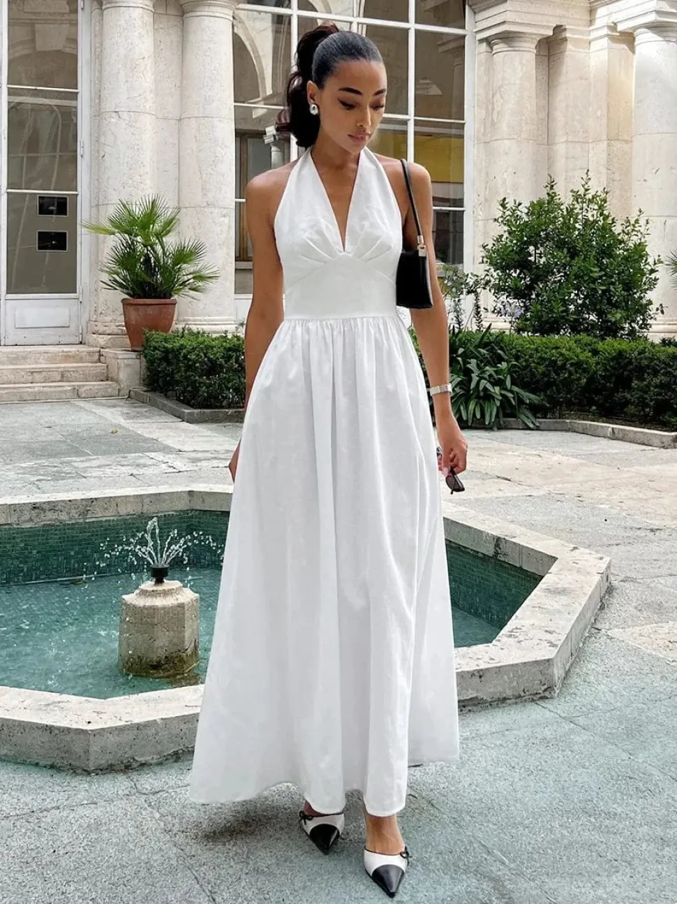 Robe été fluide longue sans manches