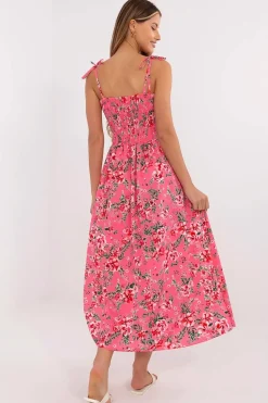 Robe été longue fluide fleurie fendue