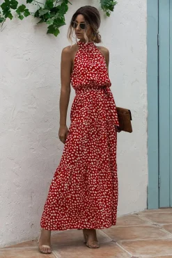 Robe été longue halter fluide