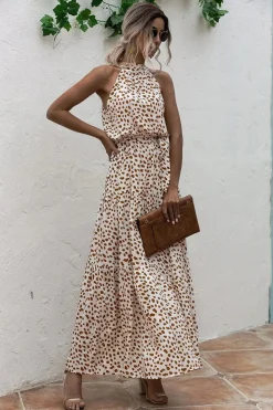 Robe été longue halter fluide