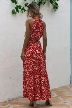 Robe été longue halter fluide