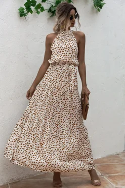Robe été longue halter fluide
