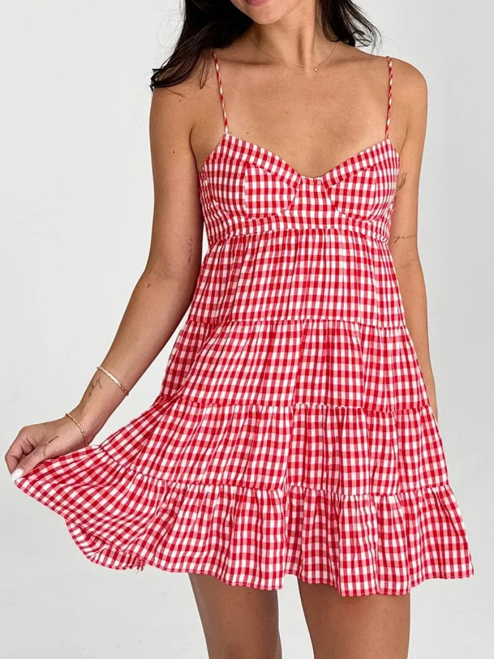 Robe été mini évasée à bretelles