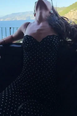 Robe été motif à pois et bretelles fines