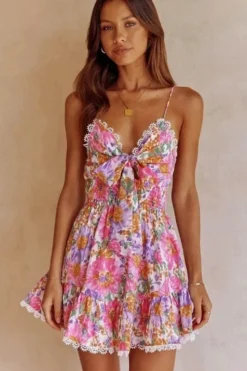 Robe été multicolore courte