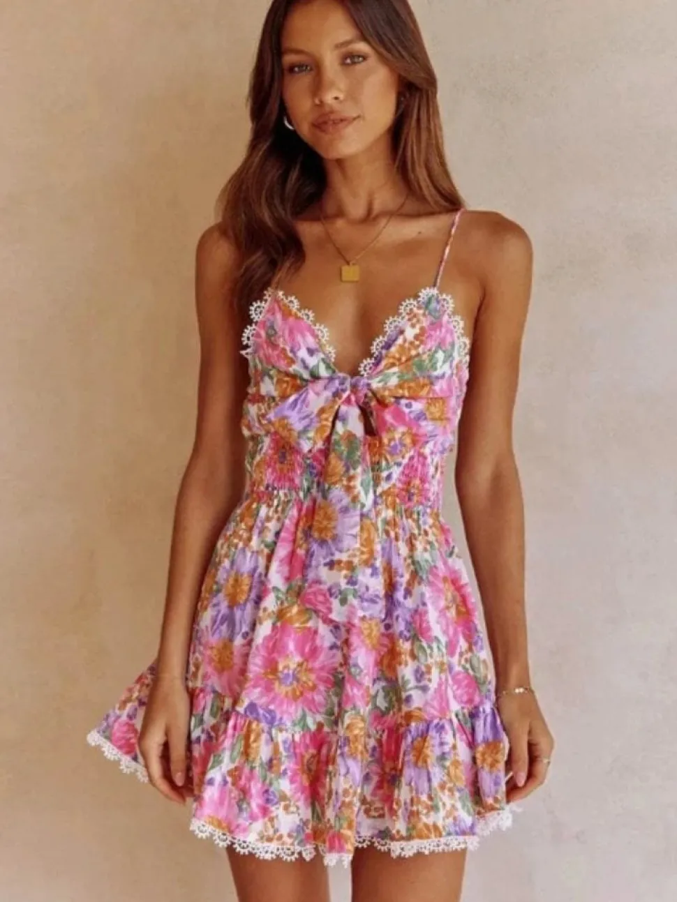 Robe été multicolore courte