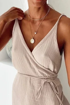 Robe été plage sexy fendue à bretelles