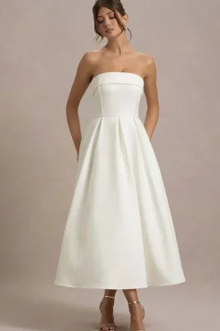 Robe trapèze midi bustier