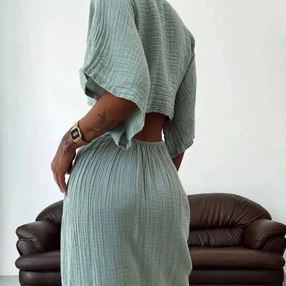 Robe été sexy longue dos nu lin coton