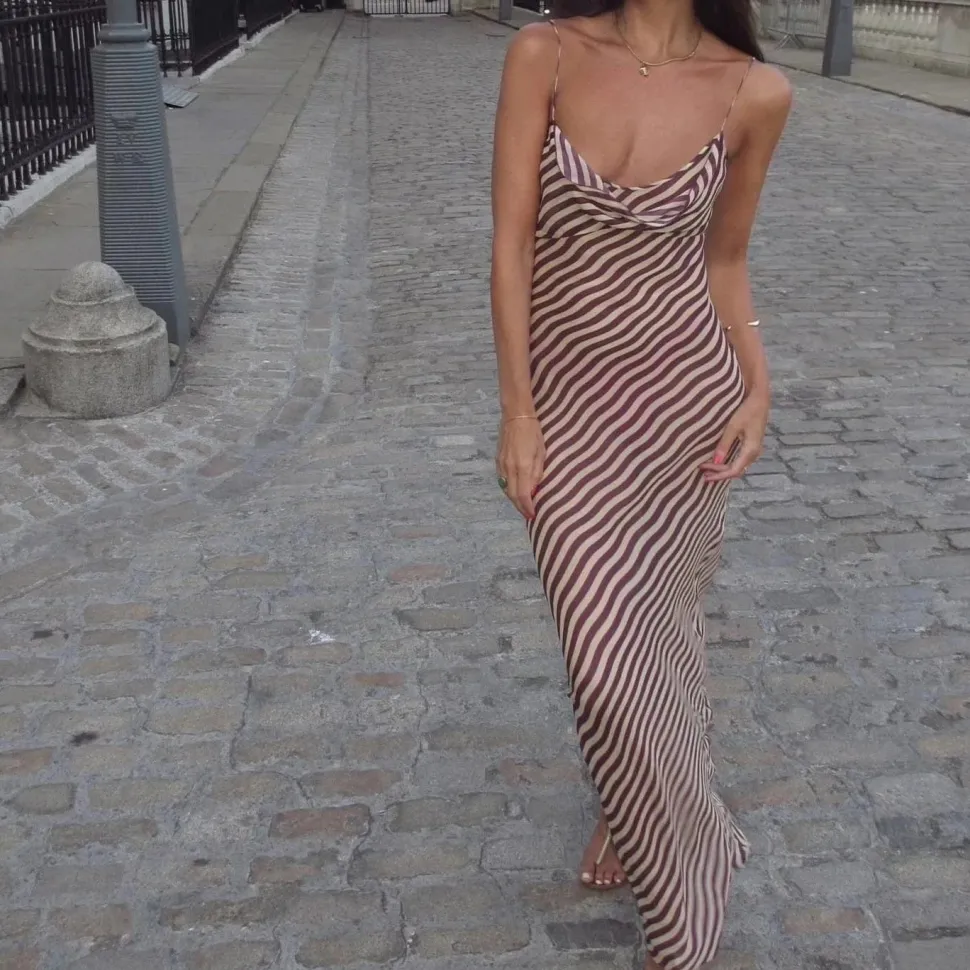 Robe été sexy longue transparente à bretelles