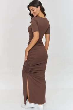 Robe T-shirt moulante longue