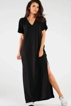 Robe T-shirt noire longue