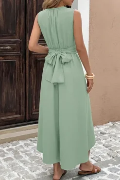 Robe été verte décontractée bas asymétrique