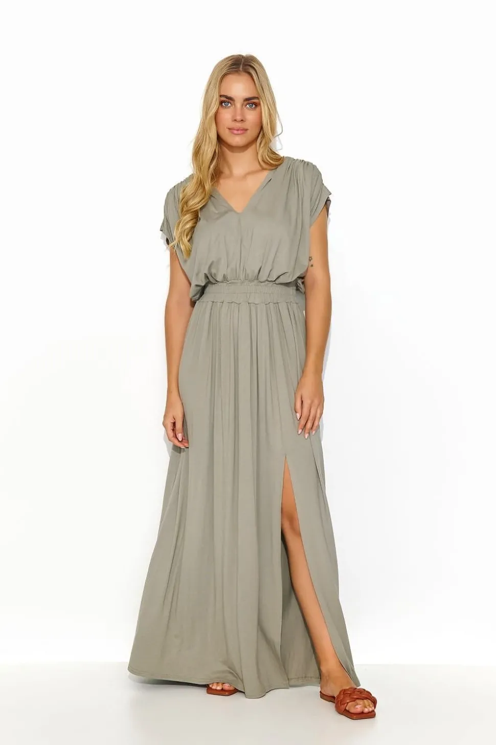 Robe vert sauge longue