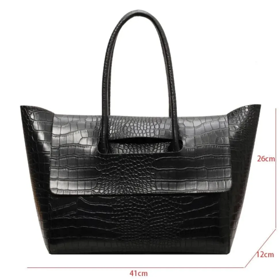 Sac à main crocodile noir