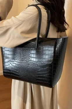 Sac à main crocodile noir