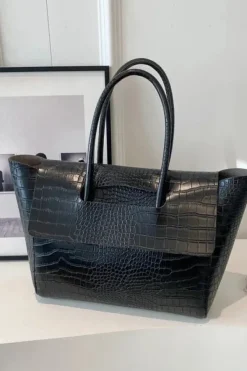 Sac à main crocodile noir