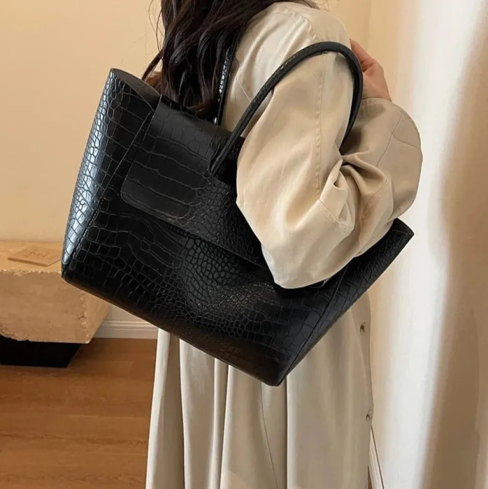 Sac à main crocodile noir