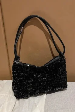 Sac à main paillette noir
