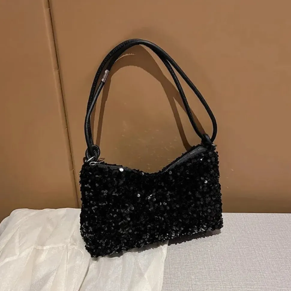 Sac à main paillette noir