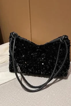 Sac à main paillette noir