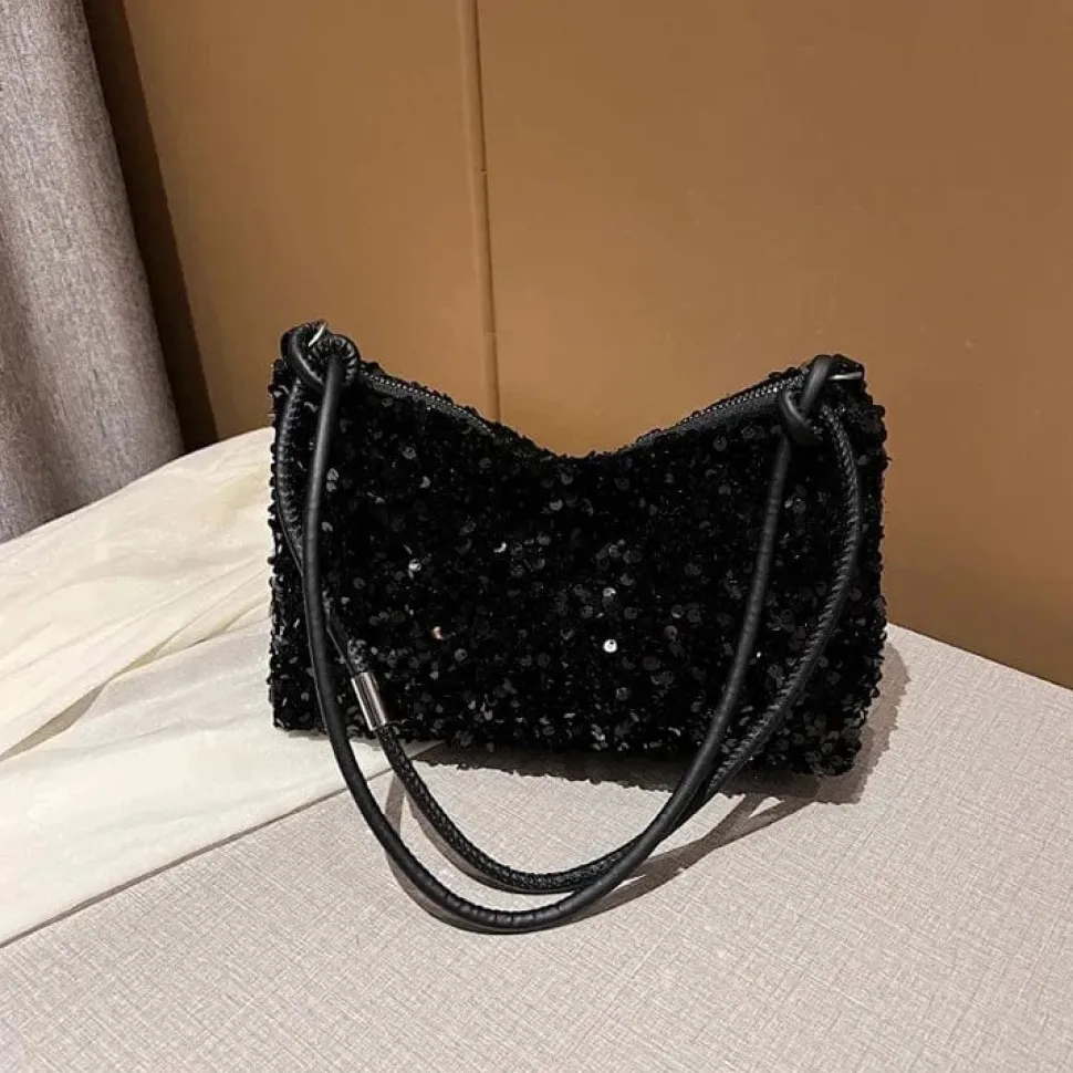 Sac à main paillette noir