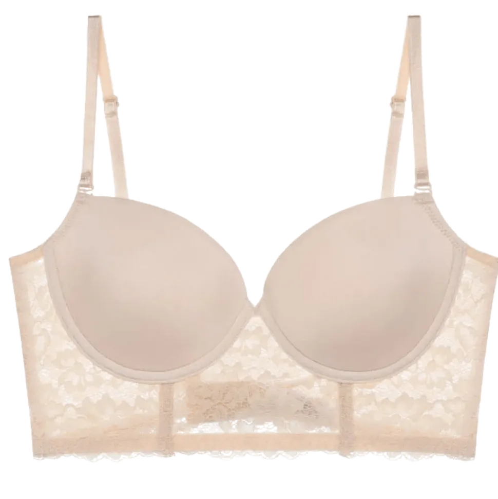 Soutien-gorge dos nu beige invisible en dentelle