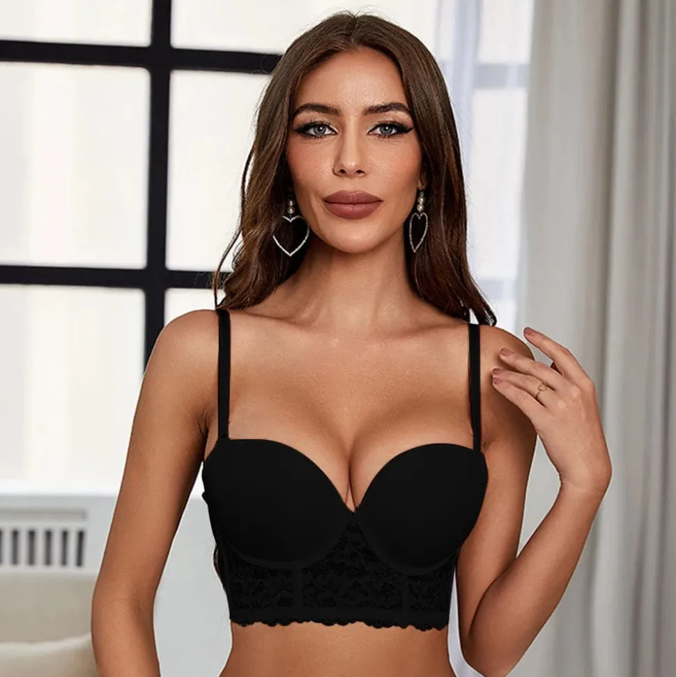 Soutien-gorge dos nu noir invisible en dentelle